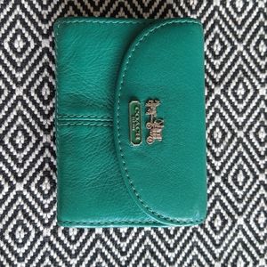 Coach Small Emerald Green Leather Wallet
